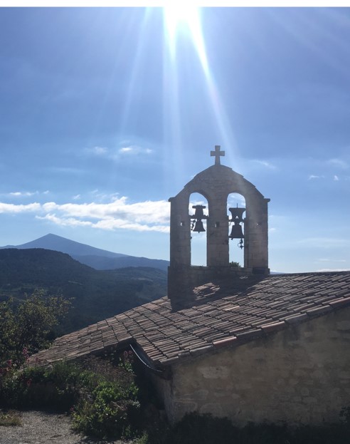 Uitzicht vanaf Suzette, vanaf de kant van de Mont Ventoux