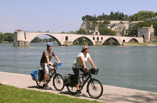 Fiets op de Via Rhôna, richting het zuiden @ Bronner